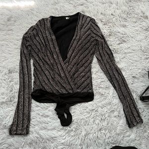 Tiger Lily Boutique Glitter Lowcut Bodysuit